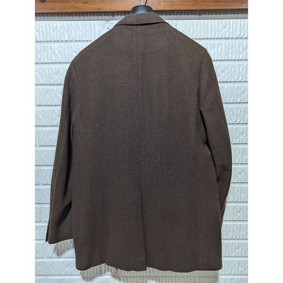 Benchley LTD. Men's Brown Wool Button-Down Blazer Suit Jacket Size 44 - Picture 3 of 5